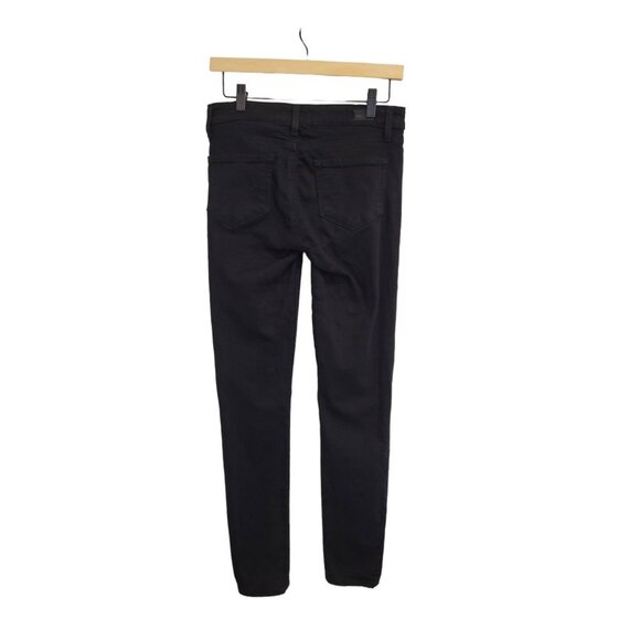 Paige Verdugo Black Eclipse Destructed Ultra Skinny Jeans 27 Dark Wash Mid Rise - Picture 3 of 10